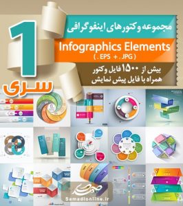 سری (1) مجموعه وکتور اینفوگرافی Infographics Elements